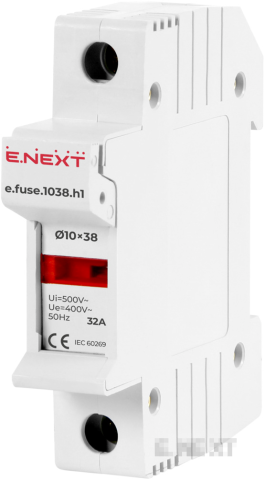FUSE HOLDER FOR DIN RAIL.FUSE.1038.H1, FOR FUSES 10X38, 1P, 32A
