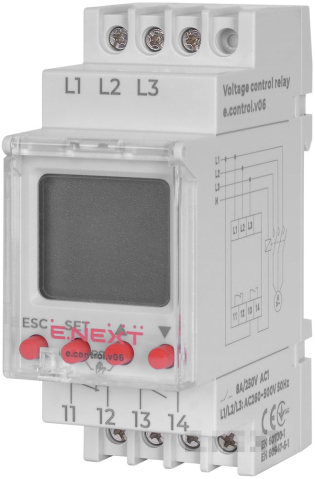 THREE-PHASE VOLTAGE CONTROL RELAY, DIGITAL E.CONTROL.V06