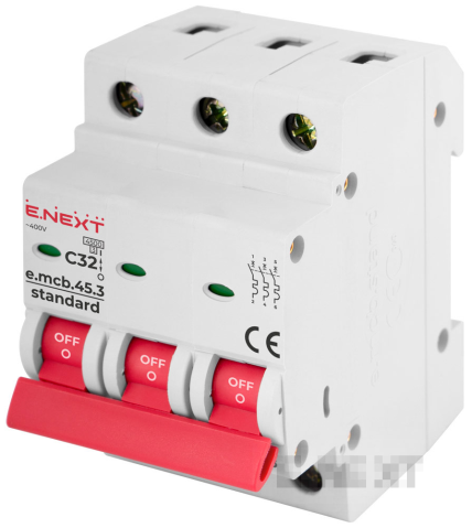 MODULAR CIRCUIT BREAKER E.MCB.STAND.45.3.C32, 3P, 32A, C, 4.5 KA