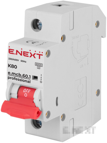 MODULAR CIRCUIT BREAKER E.MCB.PRO.60.1.K 80 NEW, 1P, 80A, K, 6KA NEW