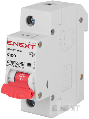 MODULAR CIRCUIT BREAKER E.MCB.PRO.60.1.K 100 NEW, 1P, 100A, K, 6KA NEW