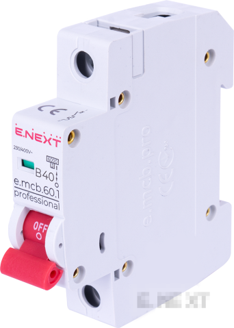 MODULAR CIRCUIT BREAKER E.MCB.PRO.60.1.B 40 NEW, 1P, 40A, IN, 6KA, NEW