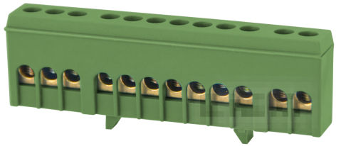 ШИНИ НУЛЕВИ E.BSI.PRO.1.12 GREEN ЗА DIN-ШИНА В ИЗОЛИРАН КОРПУС ЗЕЛЕН
