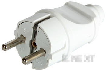 ЩЕПСЕЛ БИТОВ E.PLUG.STRAIGHT.003.16, ШУКО, 16А ПРАВ БЯЛ