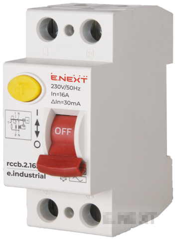 FAULT CURRENT PROTECTION DTZ E.INDUSTRIAL.RCCB.2.16.30, 2P, 16A, 30MA, TYPE AC