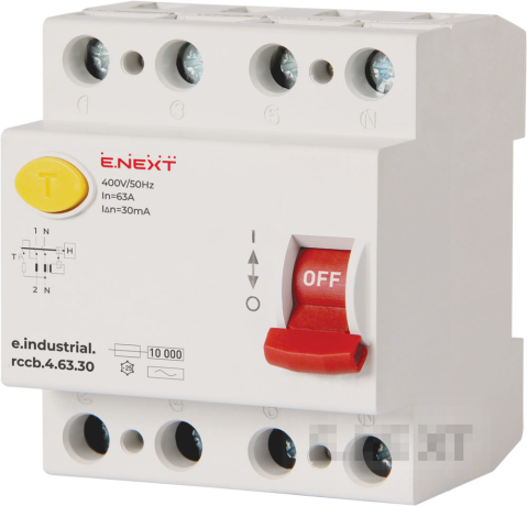FAULT CURRENT PROTECTION DTZ E.INDUSTRIAL.RCCB.4.63.30, 4P, 63A, 30MA, TYPE AC