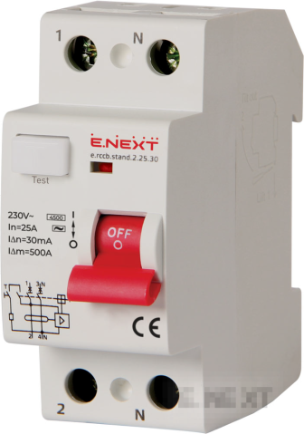 FAULT CURRENT PROTECTION DTZ E.RCCB.STAND.2.25.30 2P, 25A, 30MA