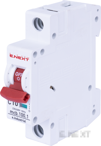MODULAR AUTOMATIC CIRCUIT BREAKER E.INDUSTRIAL.MCB.100.1.C10, 1 P, 10A, C, 10KA
