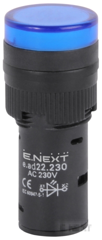 ИНДИКАТОРНА ЛАМПА LED E.AD22.230.BLUE, Ø22ММ 230V АС СИНЯ