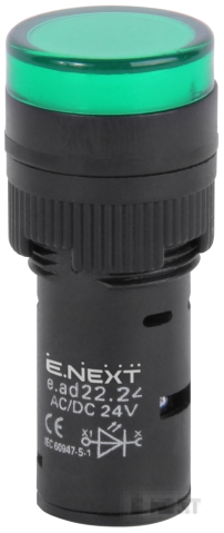 ANZEIGELAMPE LED E.AD22.24.GRÜN, Ø22MM 24V AC/DC GRÜN