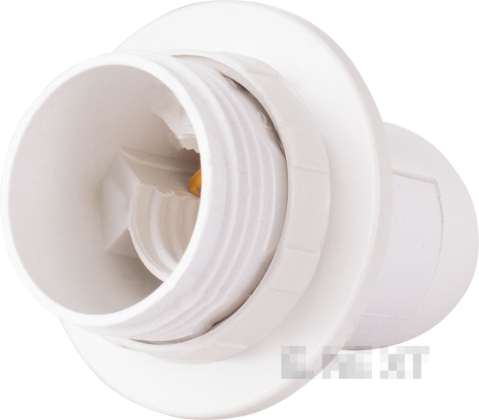 ФАСУНГ ПЛАСТМАСОВ Е14 С ГАЙКА, БЯЛ E.LAMP SOCKET WITH NUT.E14.PL.WHITE