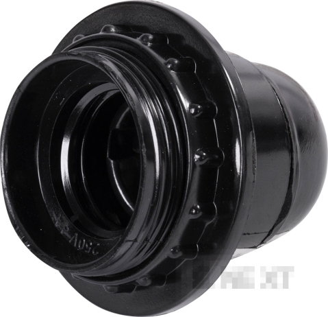 E.LAMP SOCKET WITH NUT.E27.BK.BLACK