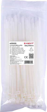 КАБЕЛНИ ПРЕВРЪЗКИ E.CT.STAND.280.4.WHITE (100БР.), БЕЛИ