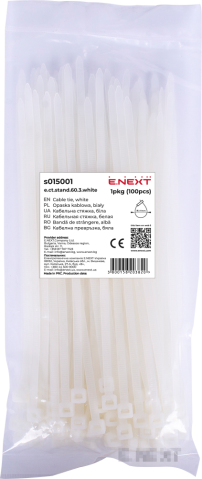 Cable ties e.ct.stand.60.3.white (100pcs)