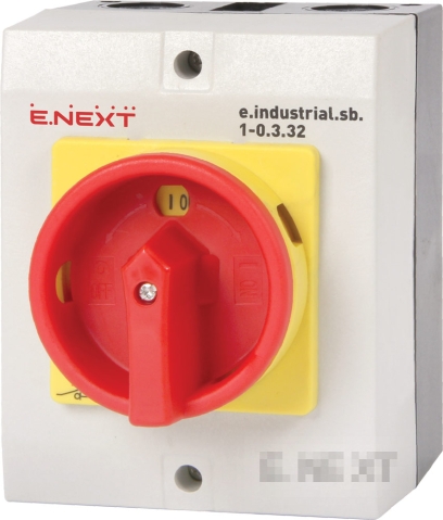 PACKAGE SWITCH IN THE ENCLOSURE E.INDUSTRIAL.SB.1-0.3.32, 3P, 32A (0-1)