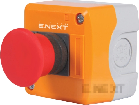 STOP BUTTON IN SPONGE TYPE BOX E.CS.STAND.XAL.D.164, OFF BUTTON, RED, NC