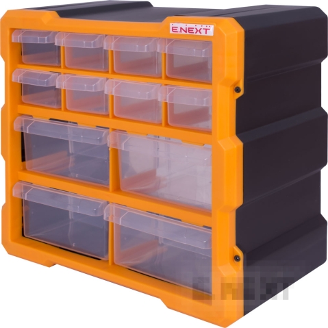 KUNSTSTOFF-ORGANISATOR, E.TOOLBOX.PRO.19, 12 ABSCHNITTE 267X157X262MM