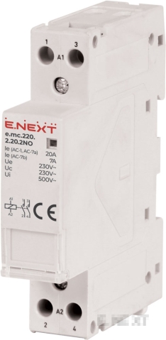 MODULAR CONTACTOR E.MC.220.2.20.2NO, 2P, 20A, 2NO, 220V
