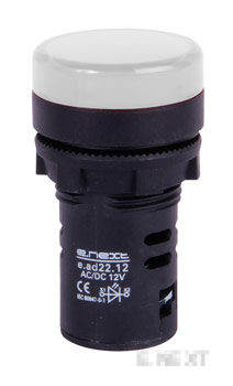 Светлинен индикатор e.AD22-24-white, 22мм, 24V AC/DC, бял