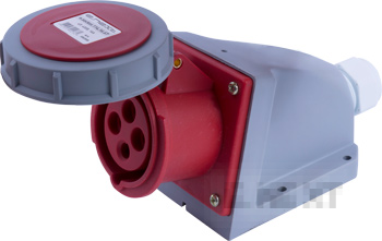 Fixed power socket E.SOCKET.114.16.67, 4P, 400V, 16A, IP67
