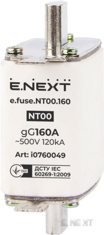 Керамичен предпазител E.FUSE.NT00.160, габарит 00, 160A