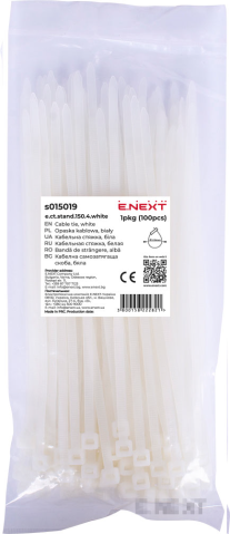 Кабелни връзки ect.stand.150.4.white (100 бр.), бели