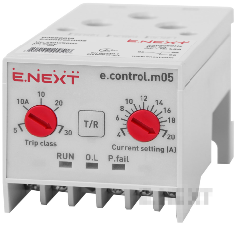 Реле за защита на двигател e.control.m05, 4–20А