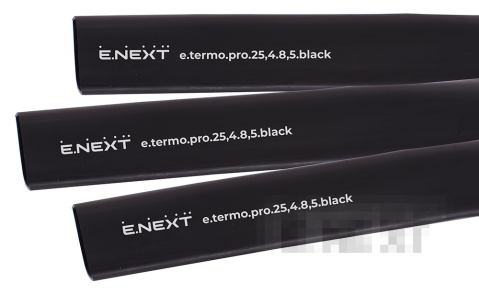 Термосвиваем шлаух с лепилен слой e.termo.pro.25.4.8.5.black, 25,4/8,5 мм, 1 м, черен
