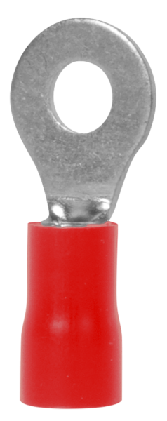 CABLE SHOE,INSULATED E.TERMINAL STAND.RV1.1,25.4.RED 0.5-1.5 MM², RED