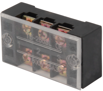 TERMINAL BOARD WITH PROTECTIVE COVER E.TC.PROTECT.25.3, 25A, 3 POLE