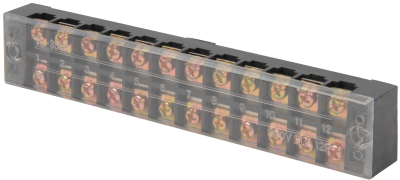 TERMINAL BOARD WITH PROTECTIVE COVER E.TC.PROTECT.60.12, 60A, 12 POLE
