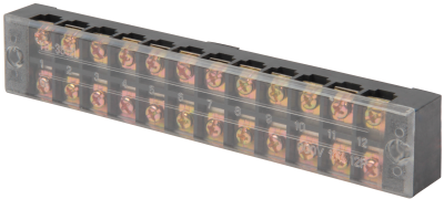 TERMINAL BOARD WITH PROTECTIVE COVER E.TC.PROTECT.100.12, 100A, 12 POLES