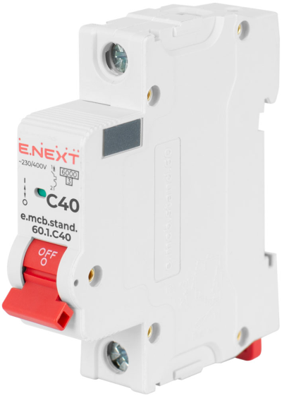 MODULAR CIRCUIT BREAKER E.MCB.STAND.60.1.C40, 1P, 40A, C, 6 KA