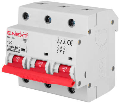 MODULAR CIRCUIT BREAKER E.MCB.PRO.60.3.K 80 NEW, 3P, 80A, K, 6KA NEW