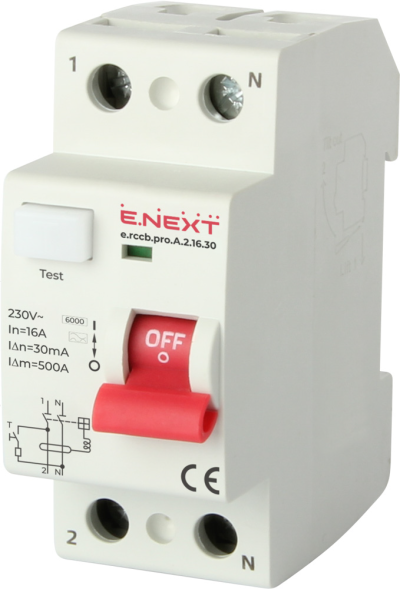 FAULT CURRENT PROTECTION DTZ E.RCCB.PRO.A.2.16.30, 2P, 16A, 30MA, TYPE A
