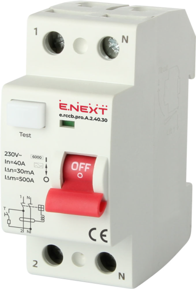FAULT CURRENT PROTECTION DTZ E.RCCB.PRO.A.2.40.30, 2P, 40A, 30MA, TYPE A