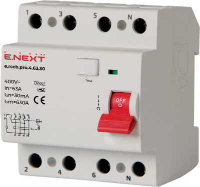 FAULT CURRENT PROTECTION DTZ E.RCCB.PRO.4.63.30, 4P, 63A, 30MA