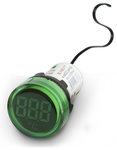 ИНДИКАТОР ЗА ТЕМПЕРАТУРА LED E.AD22.TEMP, Ø22ММ, AC 80-380V, -25…+199 °C ЗЕЛЕН