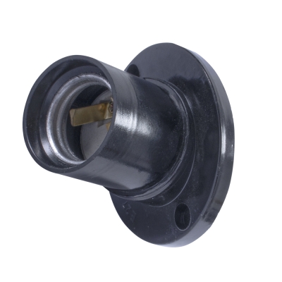 БАКЕЛИТEН ФАСУНГ E.LAMP SOCKET WALL SKEW SIDE.E27.BK.BLACK, СТЕНЕН МОНТАЖ, E27, ОФСЕТ, ЧЕРЕН