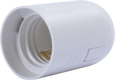 ПЛАСТМАСОВ ФАСУНГ E.LAMP SOCKET.E27.PL.WHITE, E27, БЯЛ