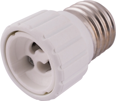 ПРЕХОДНИК/АДАПТЕР ОТ E27 КЪМ GU10, БЯЛ E.LAMP ADAPTER.Е27/GU10.WHITE