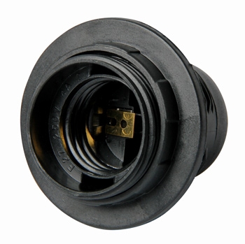 ФАСУНГ ПЛАСТМАСОВ Е27 С ГАЙКА, ЧЕРЕН E.LAMP SOCKET WITH NUT.E27.PL.BLACK