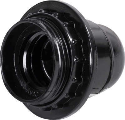 ФАСУНГ БАКЕЛИТОВ Е27 С ГАЙКА, ЧЕРЕН E.LAMP SOCKET WITH NUT.E27.BK.BLACK