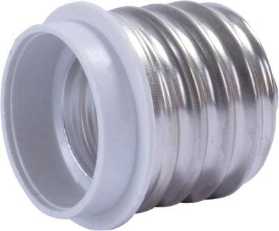 ПРЕХОДНИК E.LAMP ADAPTER.Е40/Е27.WHITE, ОТ ЦОКЪЛ Е40 КЪМ Е27, ПЛАСТМАСОВ