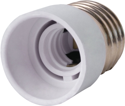 ПРЕХОДНИК E.LAMP ADAPTER.Е27/Е14.WHITE, ОТ ЦОКЪЛ Е27 ON Е14, ПЛАСТМАСОВ