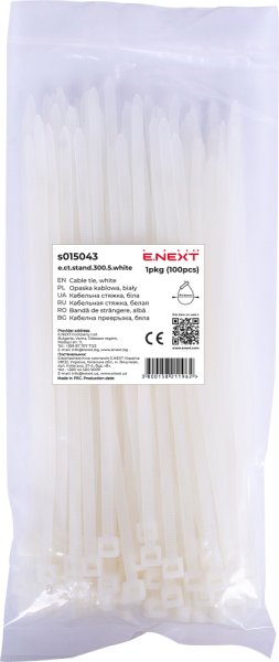 КАБЕЛНА ПРЕВРЪЗКА E.CT.STAND.300.5.WHITE (100БР), БЯЛА