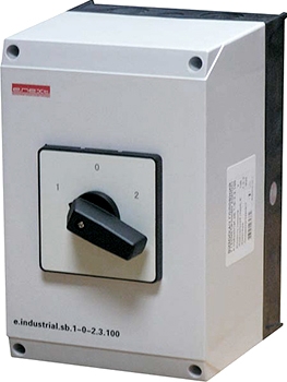 ПАКЕТЕН ПРЕВКЛЮЧАТЕЛ В КОРПУСА E.INDUSTRIAL.SB.1-0-2.4.100, 4Р, 100А (1-0-2)