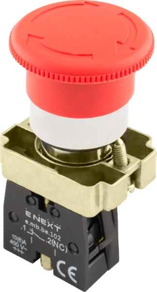 БУТОН ТИП ГЪБА E.MB.BS542, С ФИКСАЦИЯ И ЗАВЪРТАНЕ, ЧЕРВЕН, 1NC