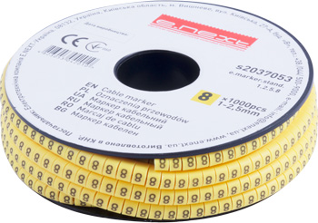 Кабелен маркер E.MARKER.STAND.1.2-2.5.8 за кабели 1.2–2.5 mm², цифра 8, 1000 бр.