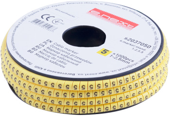 Кабелен маркер E.MARKER.STAND.1.2-2.5.5 за кабели 1.2–2.5 mm², цифра 5, 1000 бр.